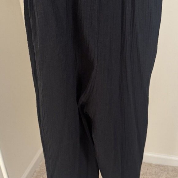 Z Supply Kahoot Black Slubbed Gauze Open Back Jumpsuit - Size S - Picture 3 of 4